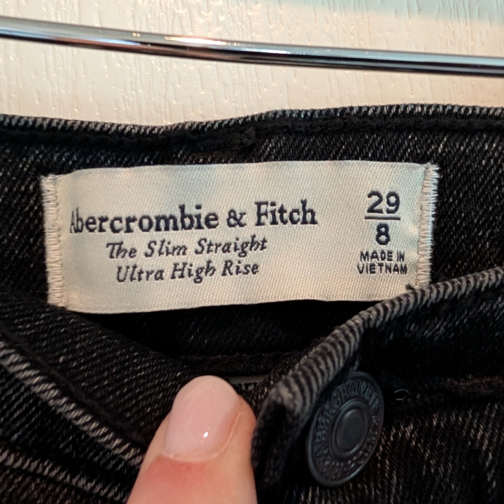 Abercrombie & Fitch Charcoal Slim Straight Jeans - Picture 4 of 4